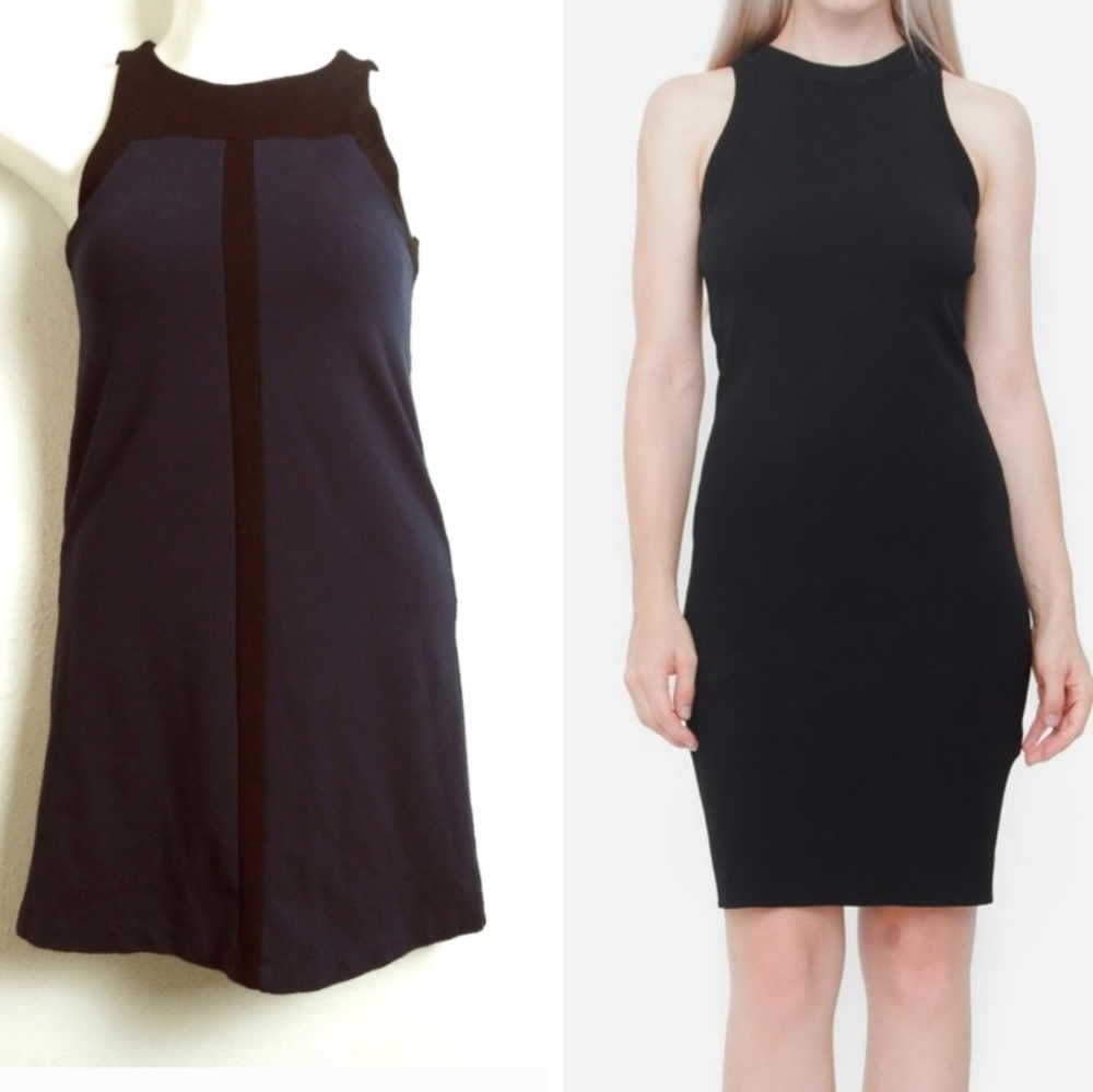 Mango Blue Sheath Dress Sleeveless Halter for Size XS Office Work Career